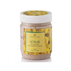 Scrub for oily skin with extracts of acacia