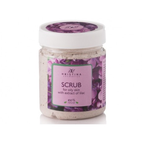 Scrub for oily skin with extracts of lilac