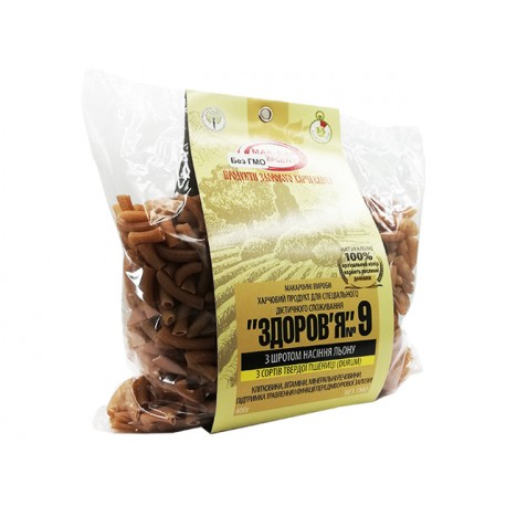 Pasta Zdorovje №9, with linseed, 400 g
