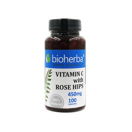Vitamin C with Rose Hips, Bioherba, 100 capsules