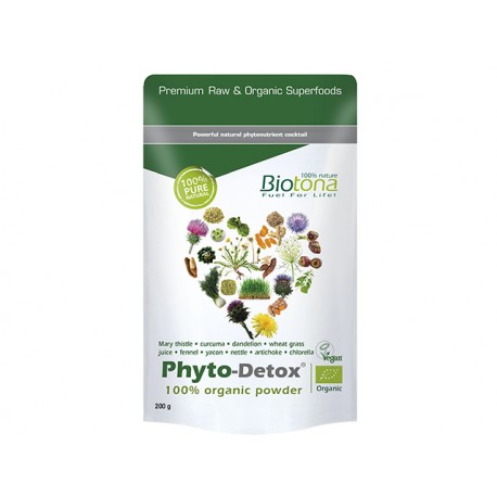 Фито-Детокс, органични растения на прах, Биотона, 200 гр.