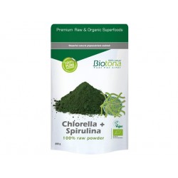 Органична Хлорела и Спирулина, на прах, Биотона, 200 гр.
