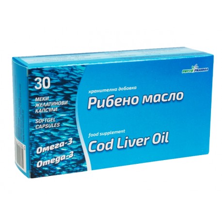 Cod Liver oil (Omega-3), 1000 mg, PhytoPharma, 30 capsules