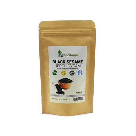 Black sesame seeds, natural, Zdravnitza, 100 g