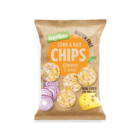 Corn and Rice Chips - cheese and onion, Benlian, 50 g