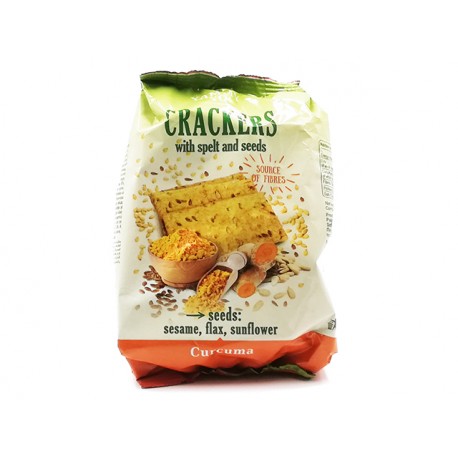 Crackers with spelt and seeds, turmeric, Yammy Yo, 110 g