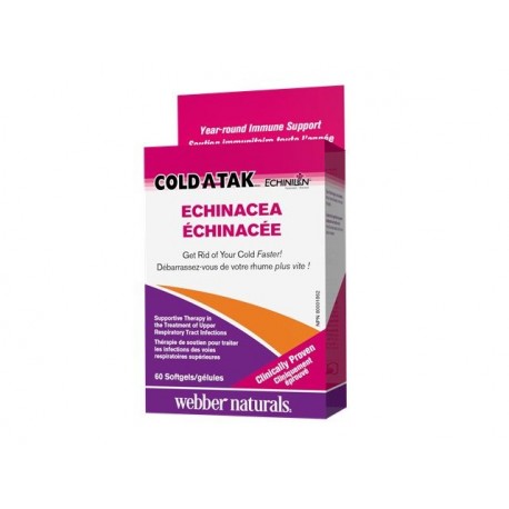 Cold-A-Tak Echinacea, against cold, Webber Naturals, 60 capsules