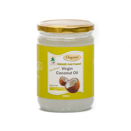 Organic coconut oil, cold pressed, 500 ml