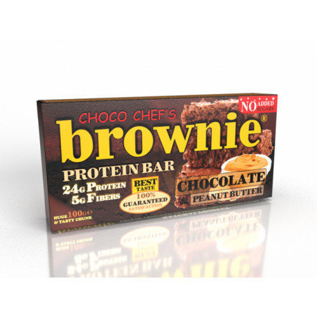 Brownie protein bar - chocolate and peanut butter, Choco Chef's, 100 g