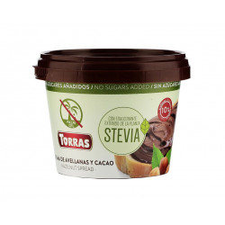 Hazelnut and cocoa cream with stevia, no added sugar, Torras, 200 g