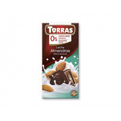 Milk chocolate with almond, no added sugar, Torras, 75 g