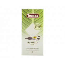 White chocolate with stevia and vanilla, no added sugar, Torras, 100 g