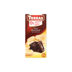 Dark chocolate with banana, no added sugar, Torras, 75 g