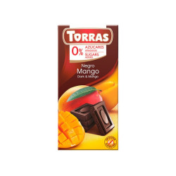 Dark chocolate with mango, no added sugar, Torras, 75 g
