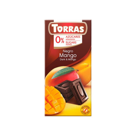Dark chocolate with mango, no added sugar, Torras, 75 g