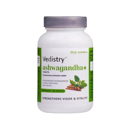 Ashwagandha+, Ashwagandha and Piper longum, Vedistry - 60 tablets