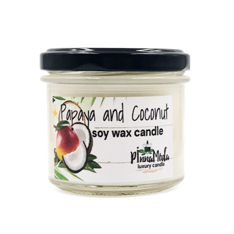 Soy Wax Candle - Papaya and Coconut, Pinna Moda, 130 ml