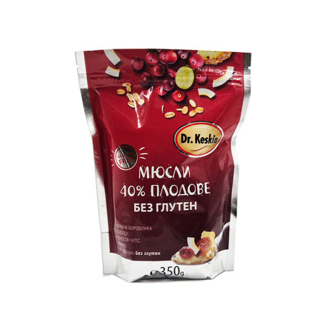 Gluten-free muesli - 40% Fruits, Dr. Keskin, 350 g