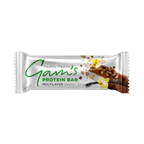 Protein Bar - Multilayer Vanilla with 26% protein, Gam's, 50 g