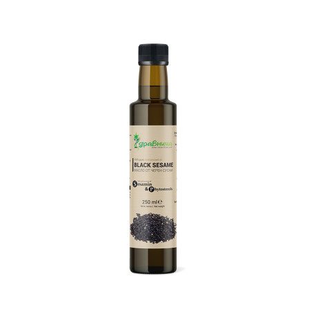 Black Sesame Oil, cold-pressed, Zdravnitza, 250 ml