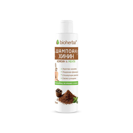 Shampoo with quinine, caffeine and mint, Bioherba, 250 ml