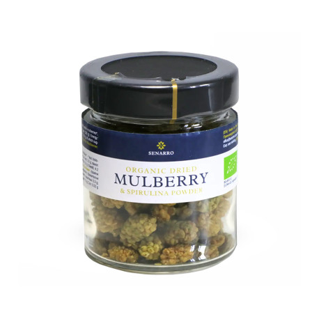 Organic dried mulberries with spirulina, Senaro, 80 g