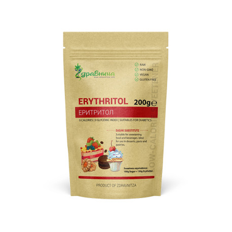 Erythritol, zero calorie sweetener, Zdravnitza, 200 g