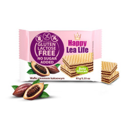Вафли без глутен, лактоза и захар - какао, Happy Lea Life, 95 гр.