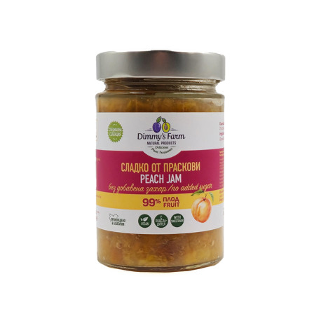 Homemade Peach Jam, sugar-free, Dimmy's Farm, 330 g Homemade Peach Jam, sugar-free, Dimmy's Farm, 330 g