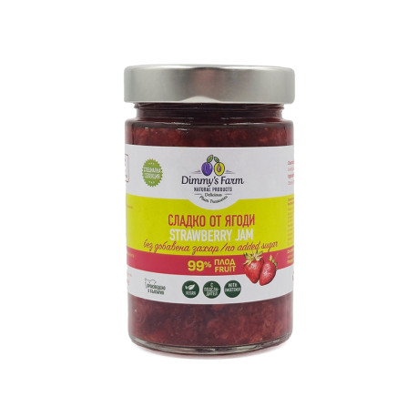 Homemade Strawberry Jam, sugar-free, Dimmy's Farm, 330 g Homemade Strawberry Jam, sugar-free, Dimmy's Farm, 330 g