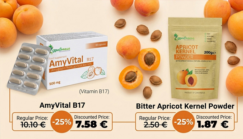 Vitamin B17 on Sale: Get Amygdalin from Apricot Kernels with a -25% Discount at Zdravnitza